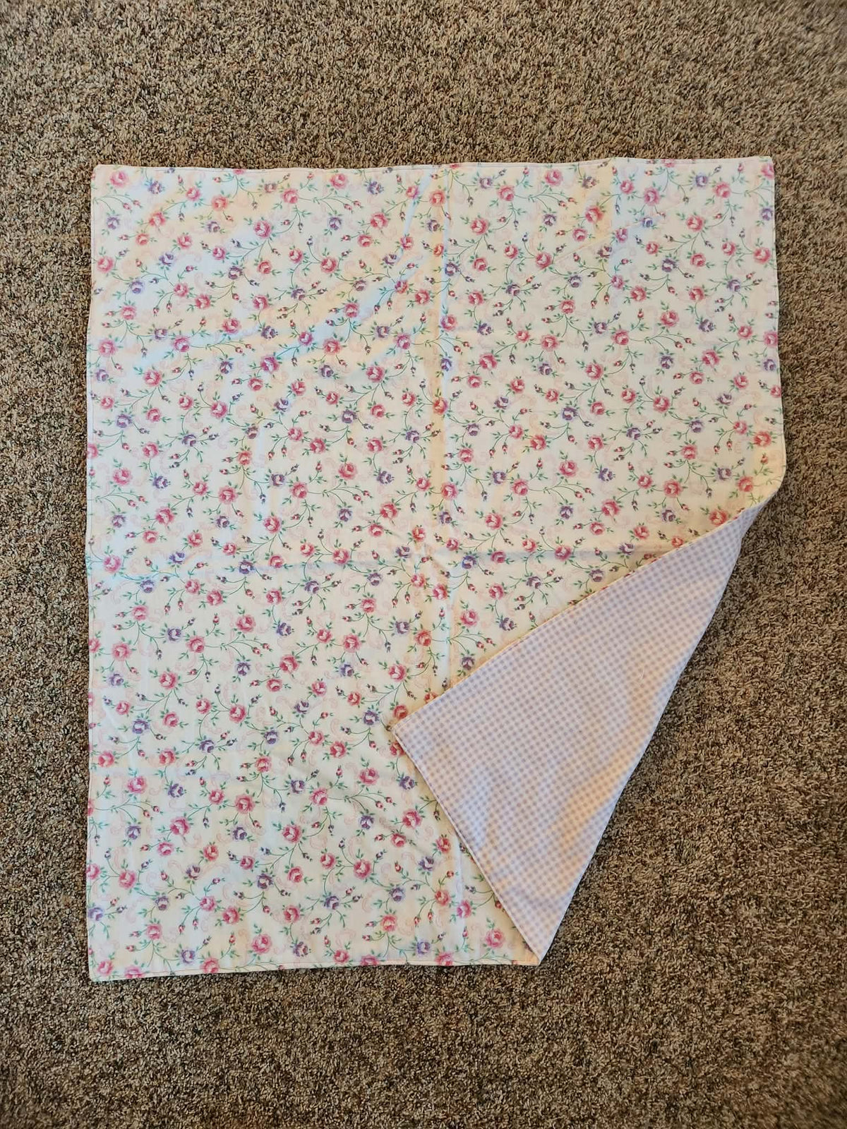 Purple and Pink Rose Receiving Blanket