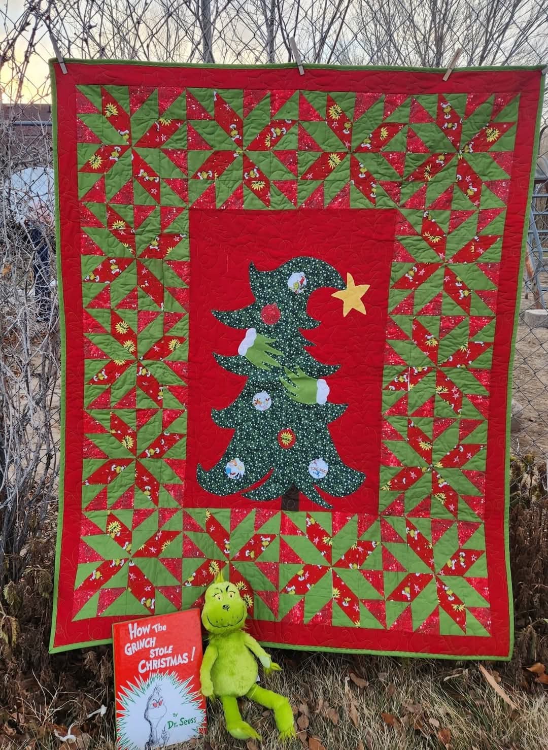 "Why are you taking our Tree,  Why?" Grinch Quilt