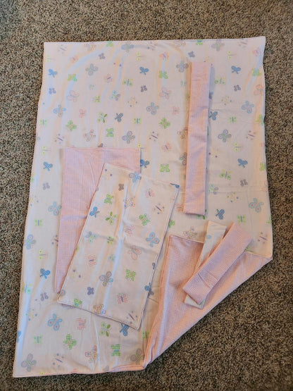 Pink Butterfly Receiving Blanket