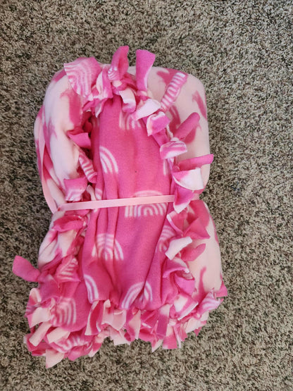 Pink Unicorn Tied Blanket