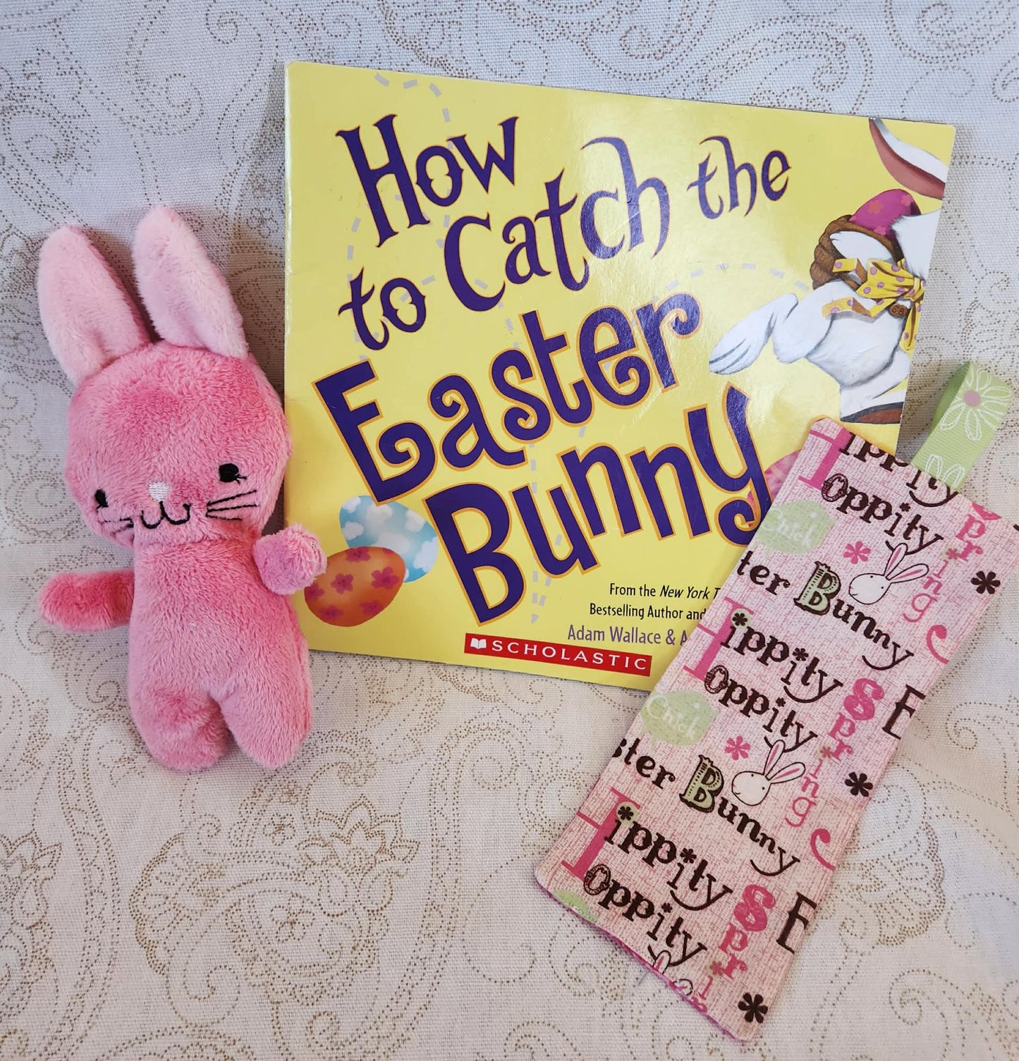 White and Pink Easter Bunny Activity Basket