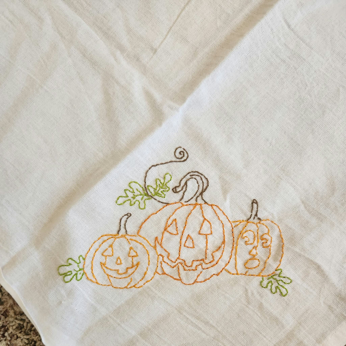 Embordered Halloween Dish Towels