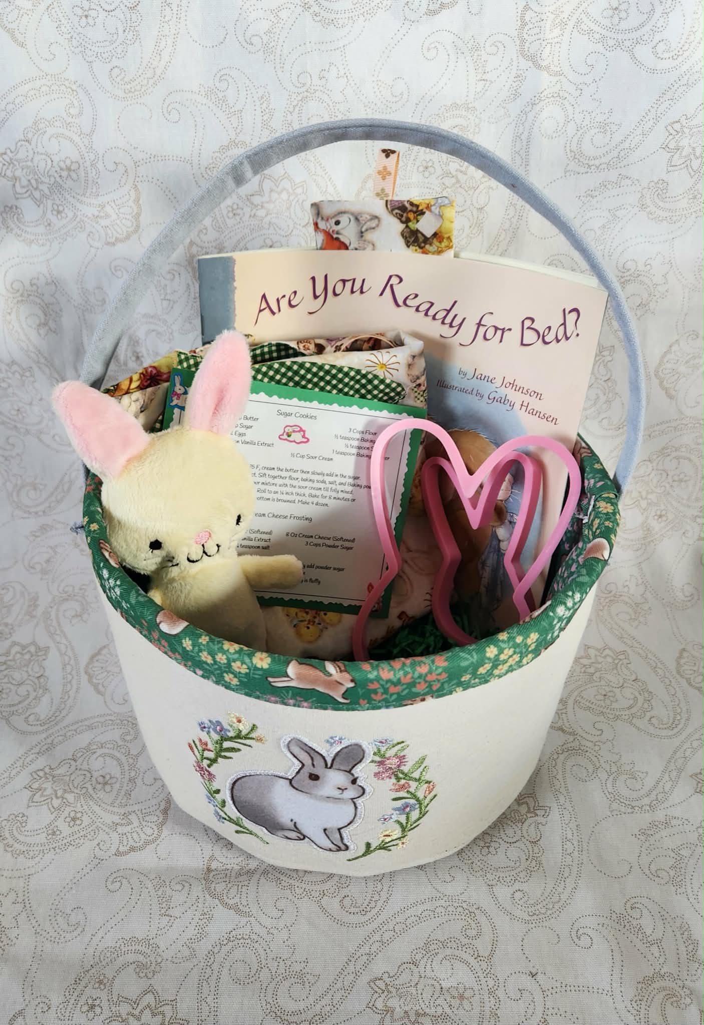 Easter Bunny Green Basket Set