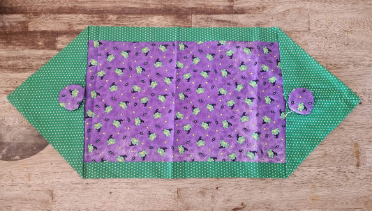 Frog Witches Halloween Table Runner