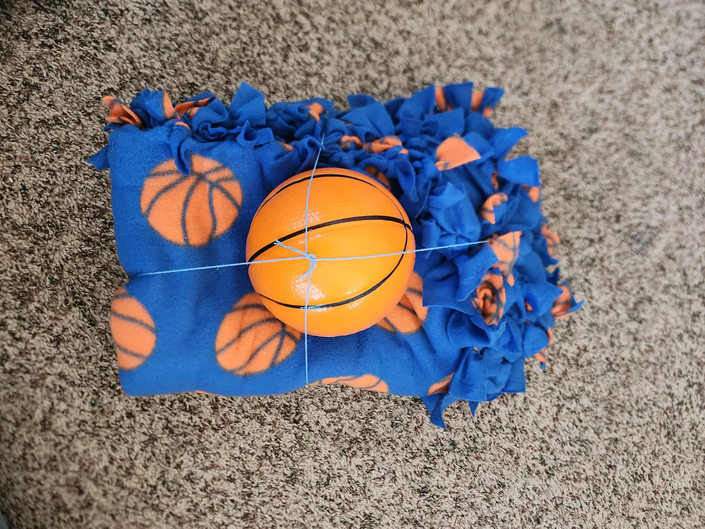 Blue Basketball Tied Blanket