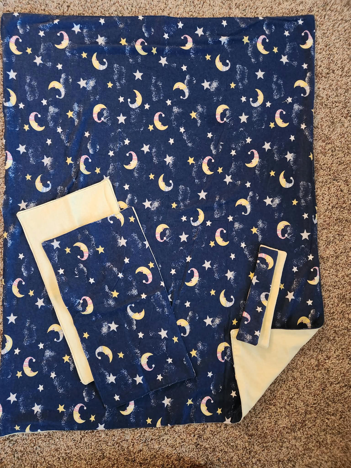 Sleepy Moon and Stars Receiving Blanket