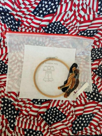 Let Freedom Ring Hand Embroidery