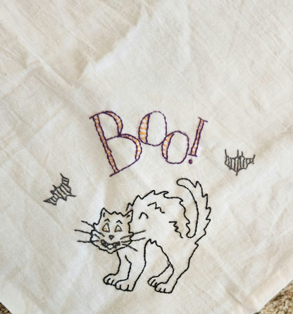 Embordered Halloween Dish Towels