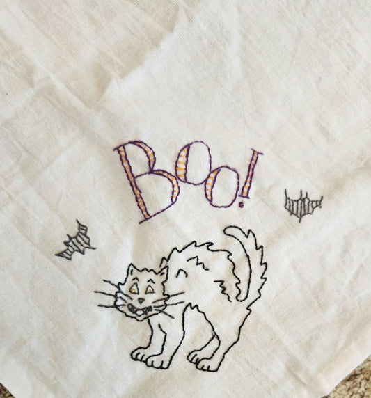 Embordered Halloween Dish Towels