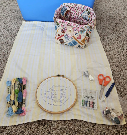 Sewing Embroidery Tea Cup Kit