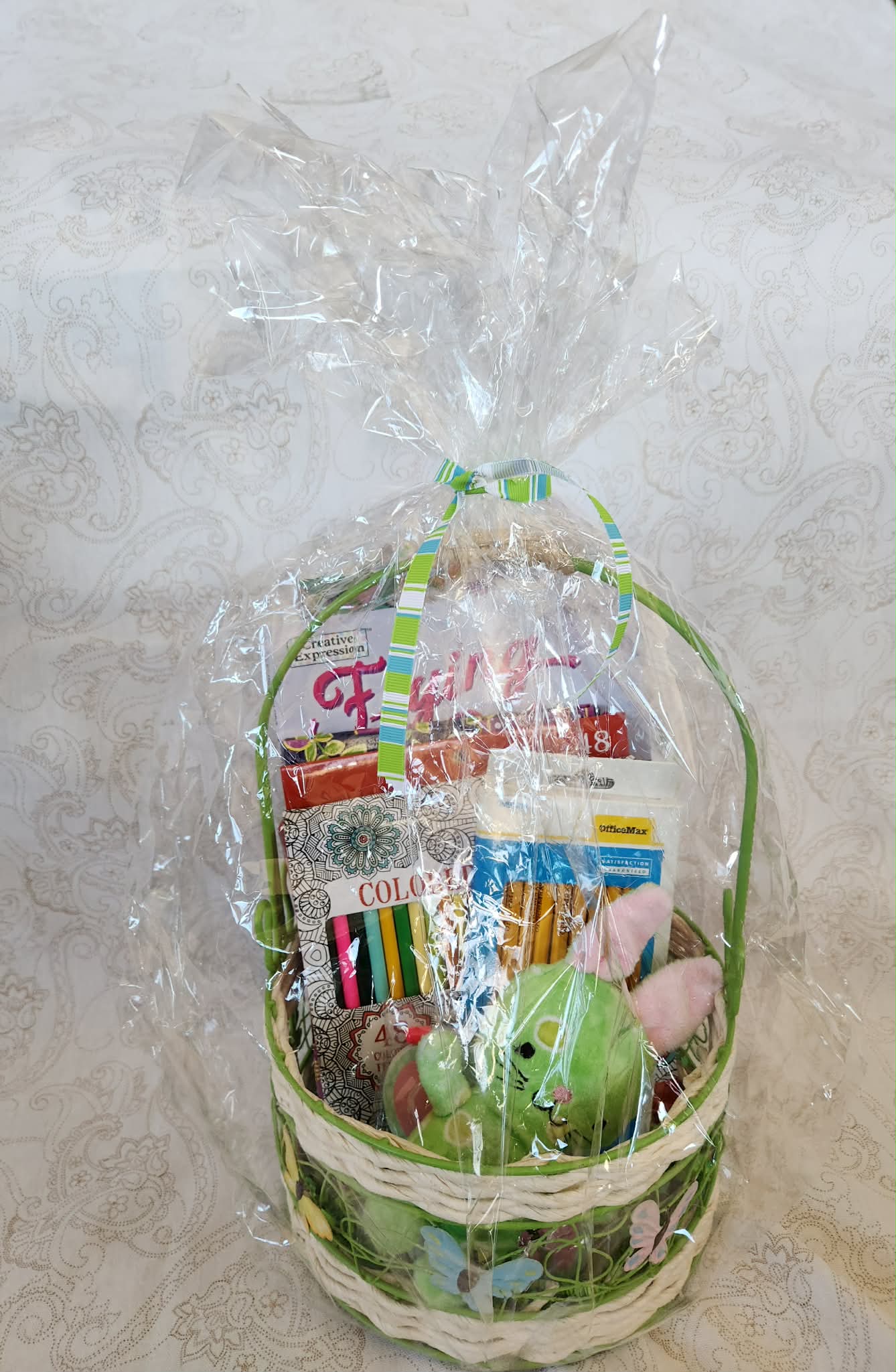 Green Butterfly and Bunny Easter Activity Basket