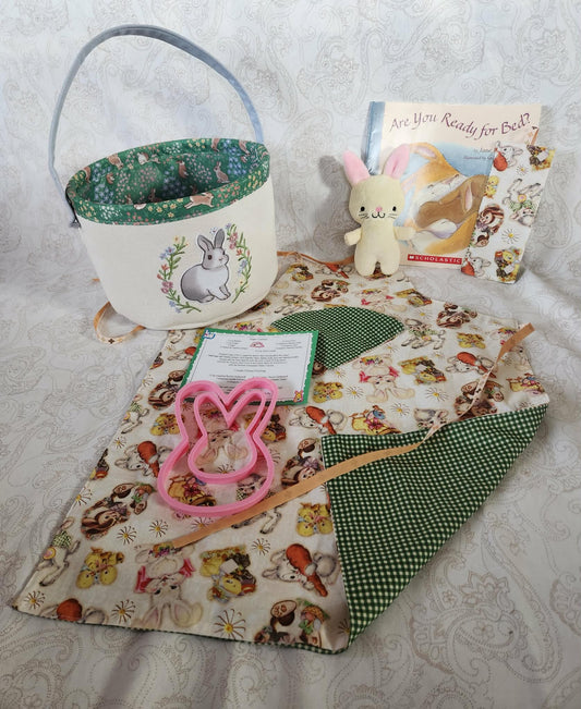Easter Bunny Green Basket Set