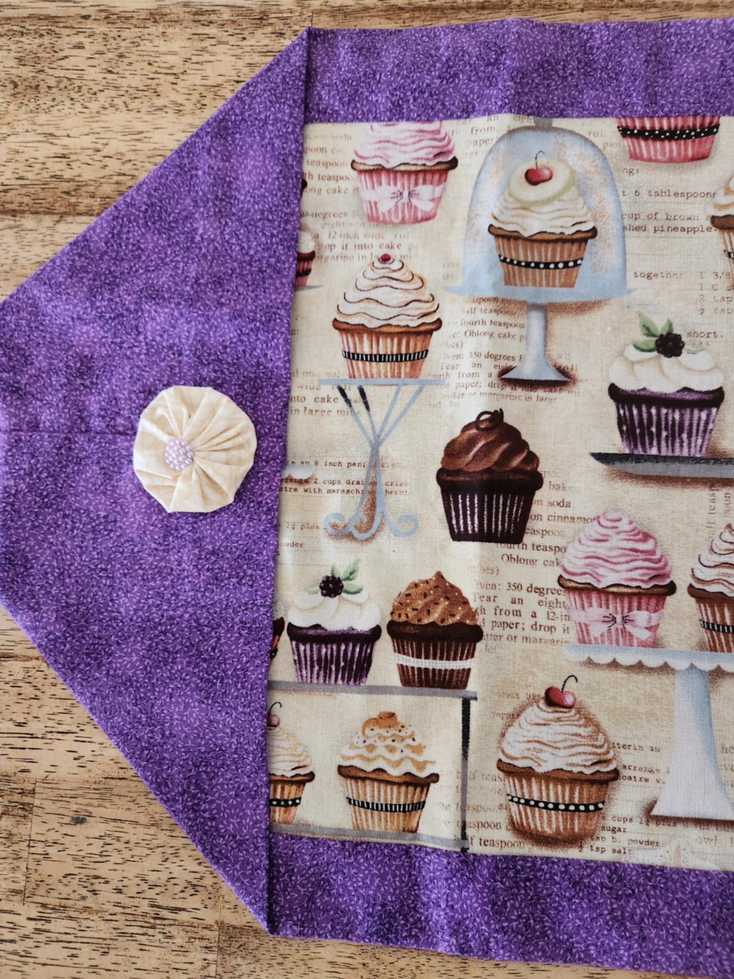 Purple Cupcake Table Runner