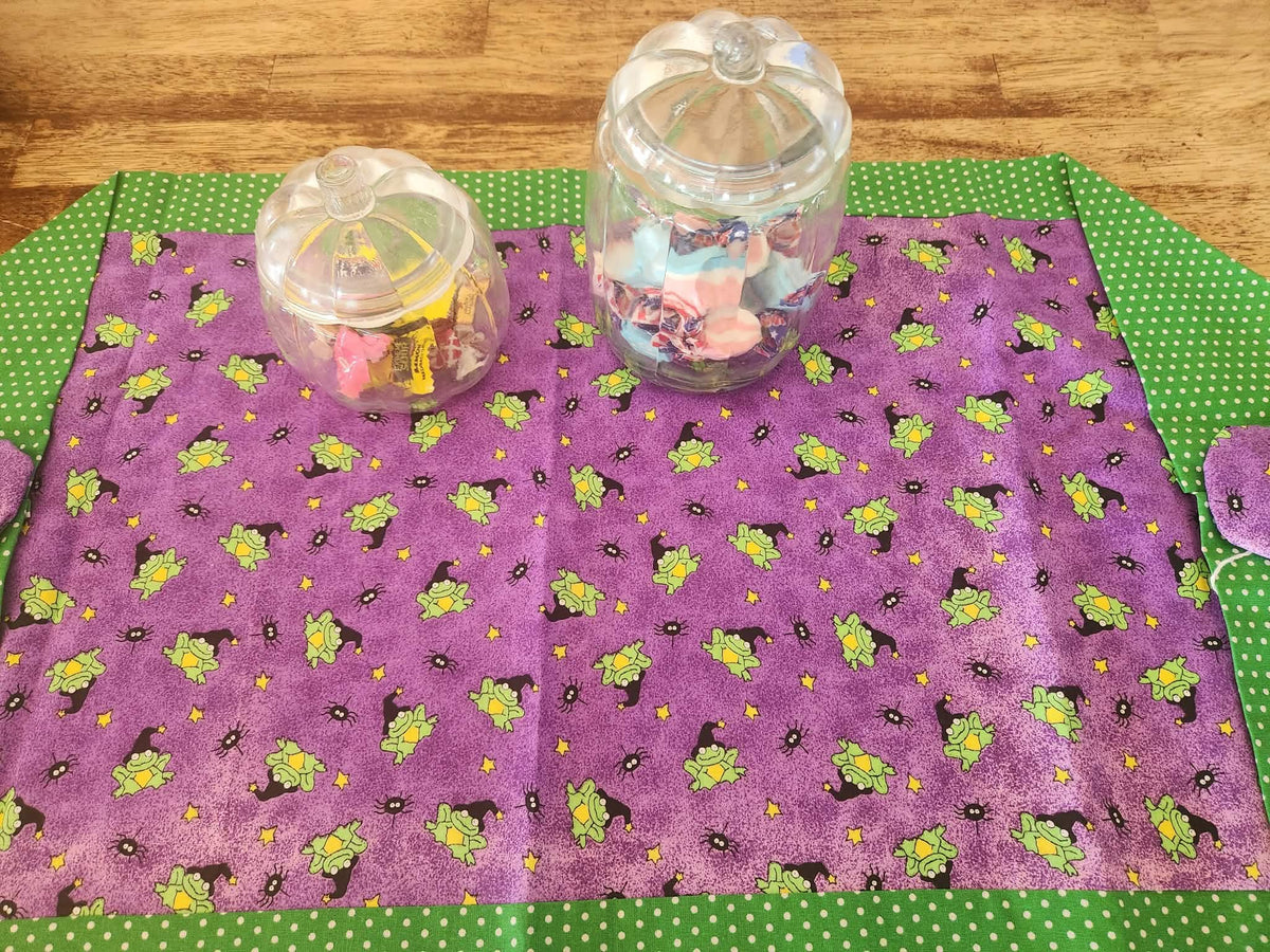 Frog Witches Halloween Table Runner