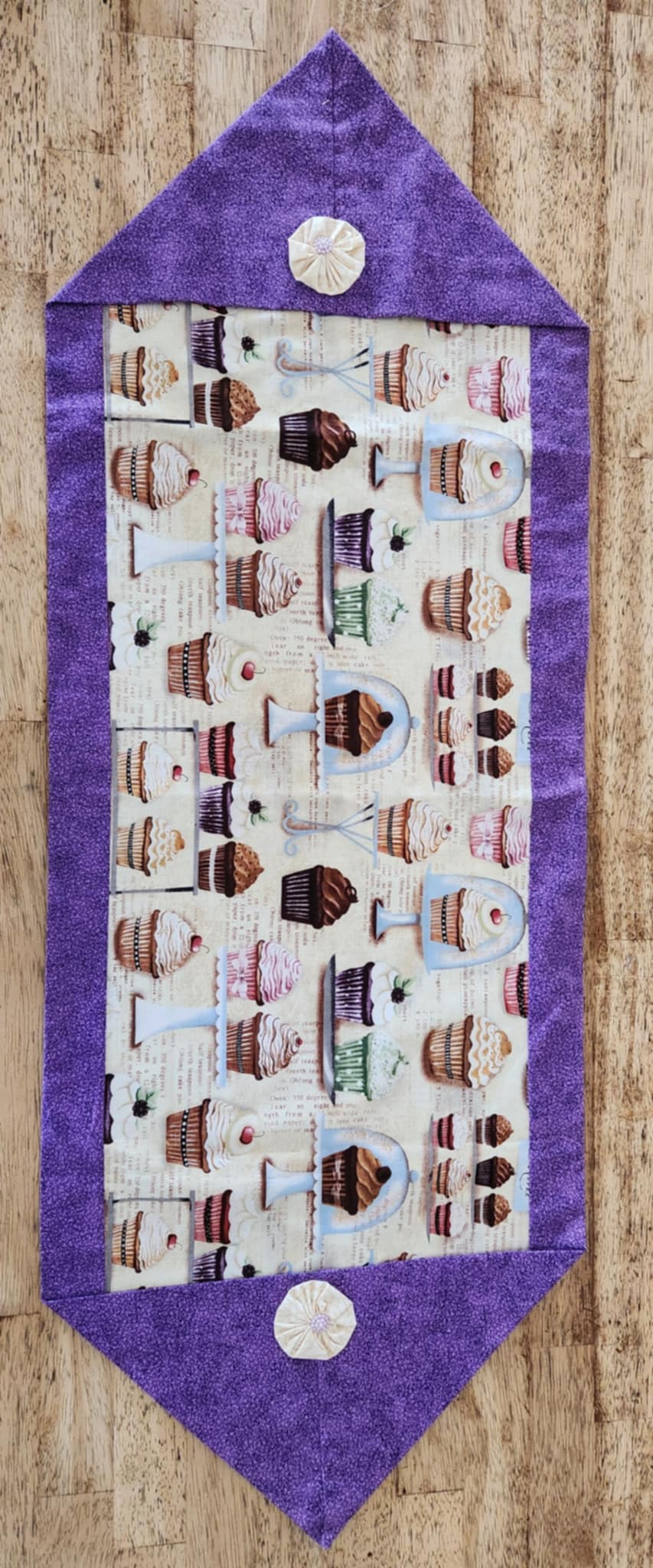 Purple Cupcake Table Runner