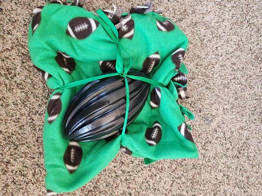 Green Football Tied Blanket