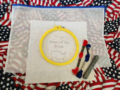 Home of the Brave Hand Embroidery